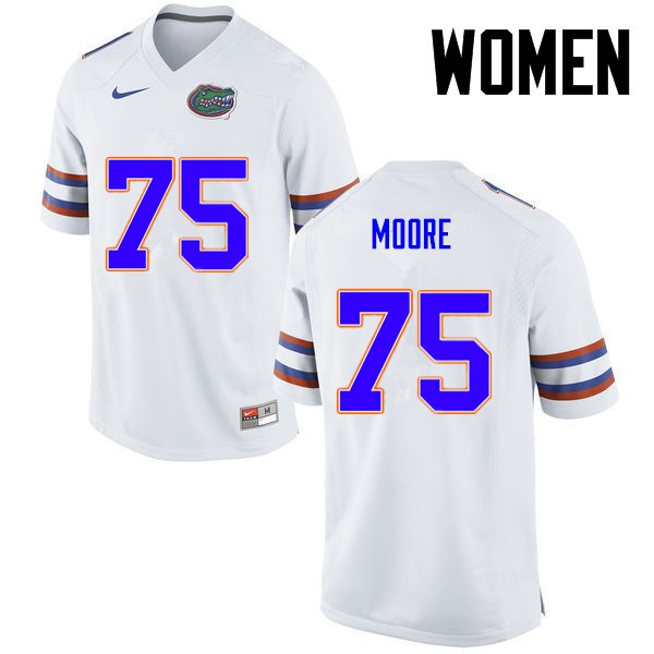 Florida Gators Women #75 TJ Moore College Football Jersey White